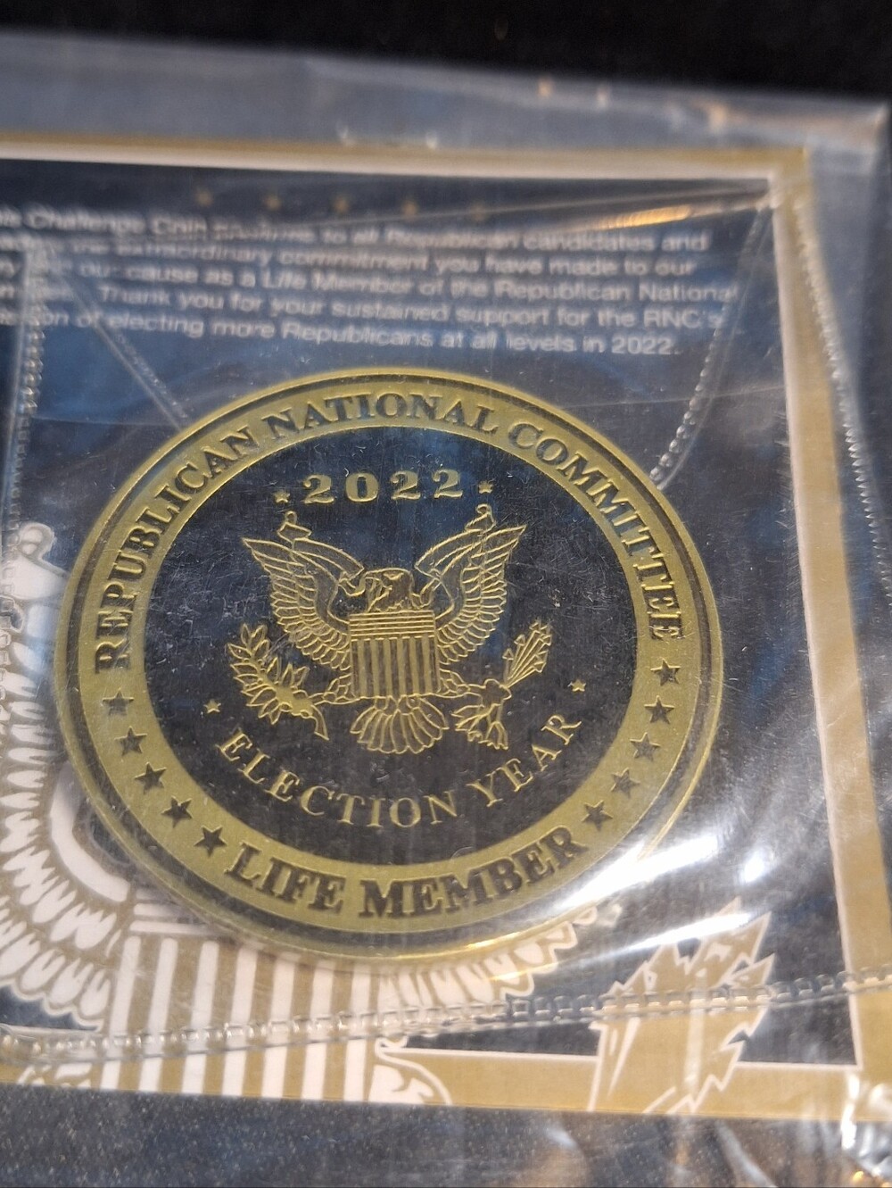 New Republican National Committee 2022 Challenge Coin~RNC~Life Member